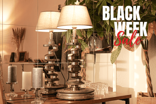 Schreibtischlampe - Auto Kurbelwelle, verschiedene Lampenschirme - Mortal Engines Interior Design